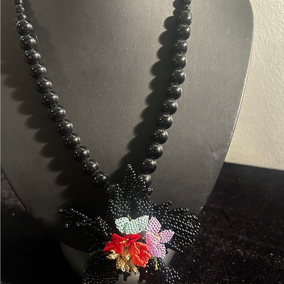 Handmade Needlework with Beaded Multicolor Bright Flower Necklace Gift 🎁 - Picture 8 of 15